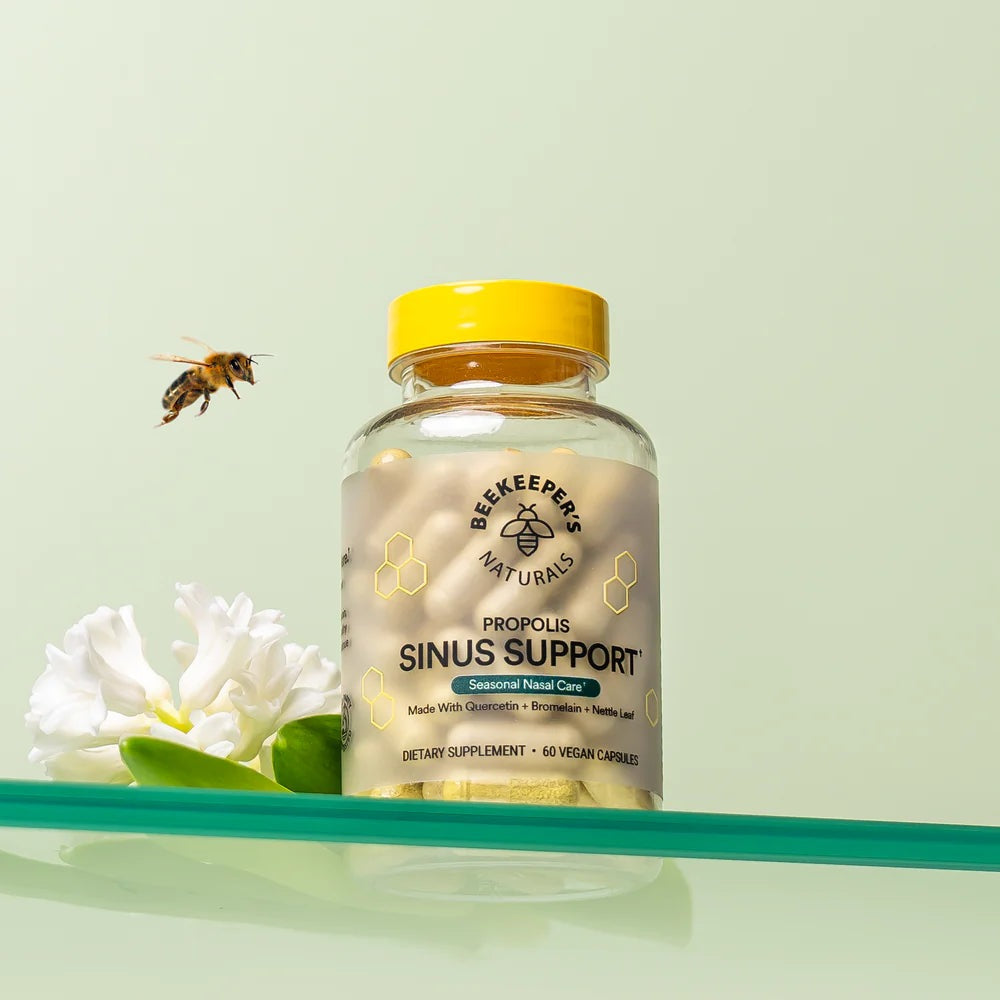 BeeKeeper's Natural Propolis Sinus Support – 60 Capsules, Natural Sinus Relief with Pure Propolis