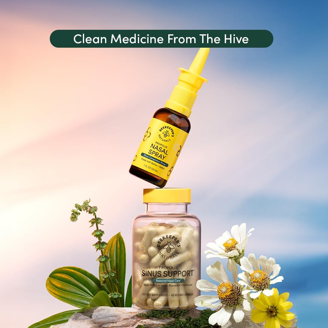 BeeKeeper's Natural Propolis Nasal Spray – 100% Pure Propolis, Natural Nasal Relief 1 fl oz