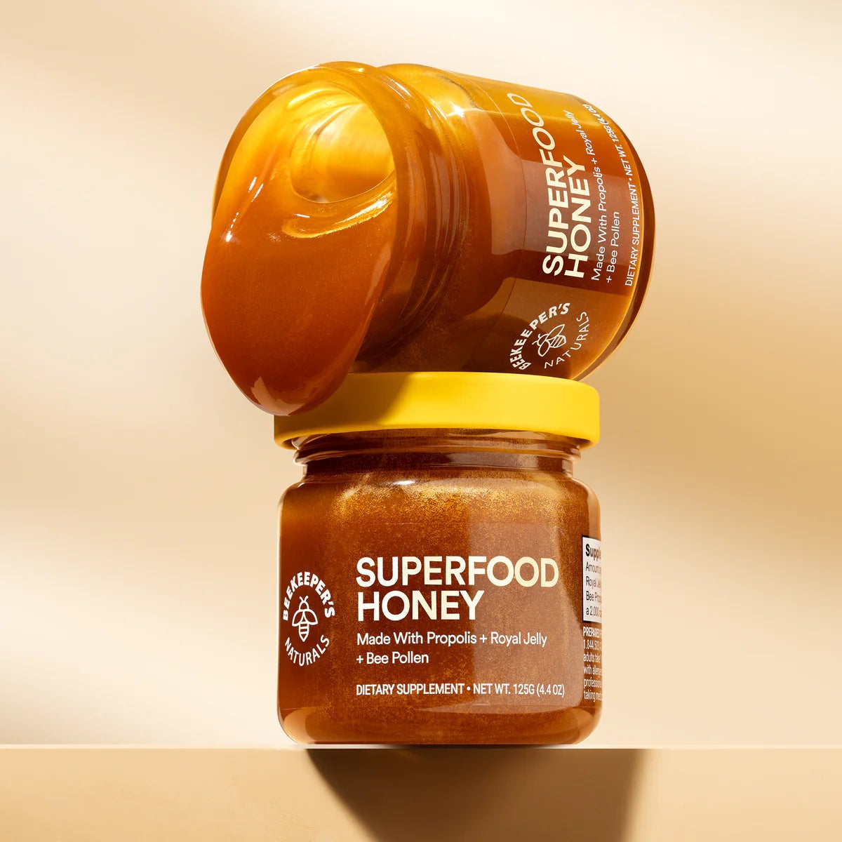 Beekeeper's Natural Superfood Honey – 100% Raw Honey with Nutrient-Rich Ingredients, 125g & 330g