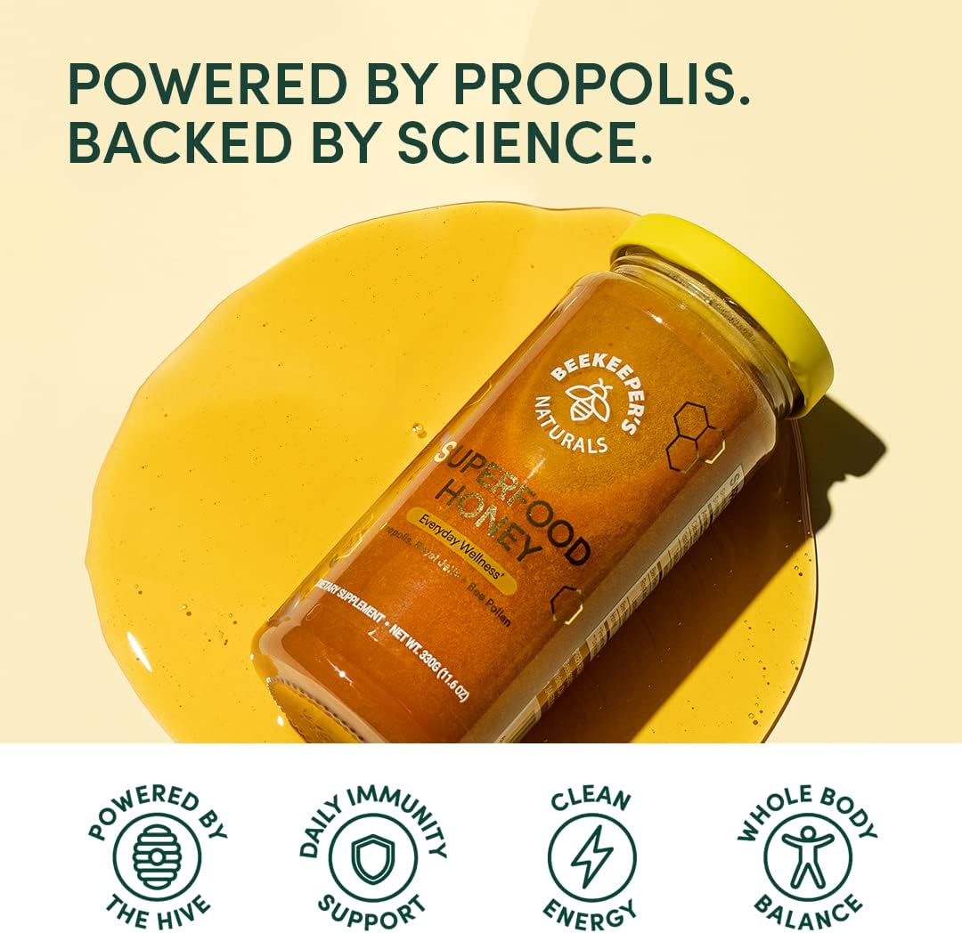Beekeeper's Natural Superfood Honey – 100% Raw Honey with Nutrient-Rich Ingredients, 125g & 330g
