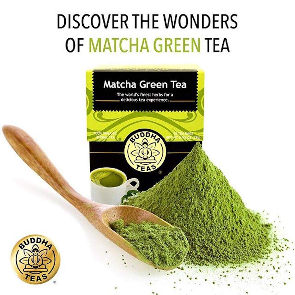 Buddha Teas Matcha Green Tea – Antioxidant-Rich Organic Energy Boost 18 Bags