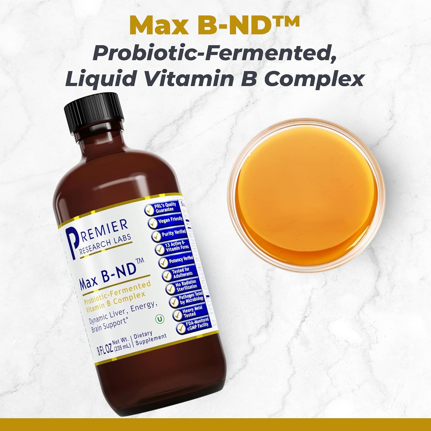 Max B-ND 2 fl oz – Premier Research Labs Liquid Vitamin B Complex for Energy, Stress Relief, and Immune Support