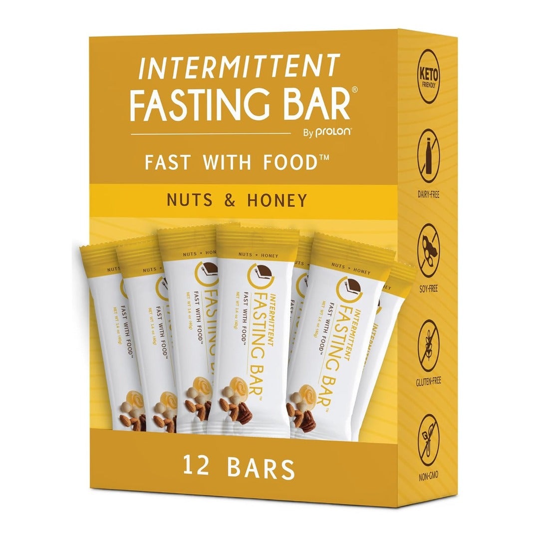 Prolon Fasting Bar Nuts &amp; Honey – 12 Bars for Intermittent Fasting, Energy, and Nutritional Support