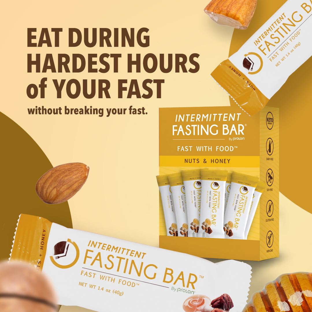 Prolon Fasting Bar Nuts & Honey – 12 Bars for Intermittent Fasting, Energy, and Nutritional Support