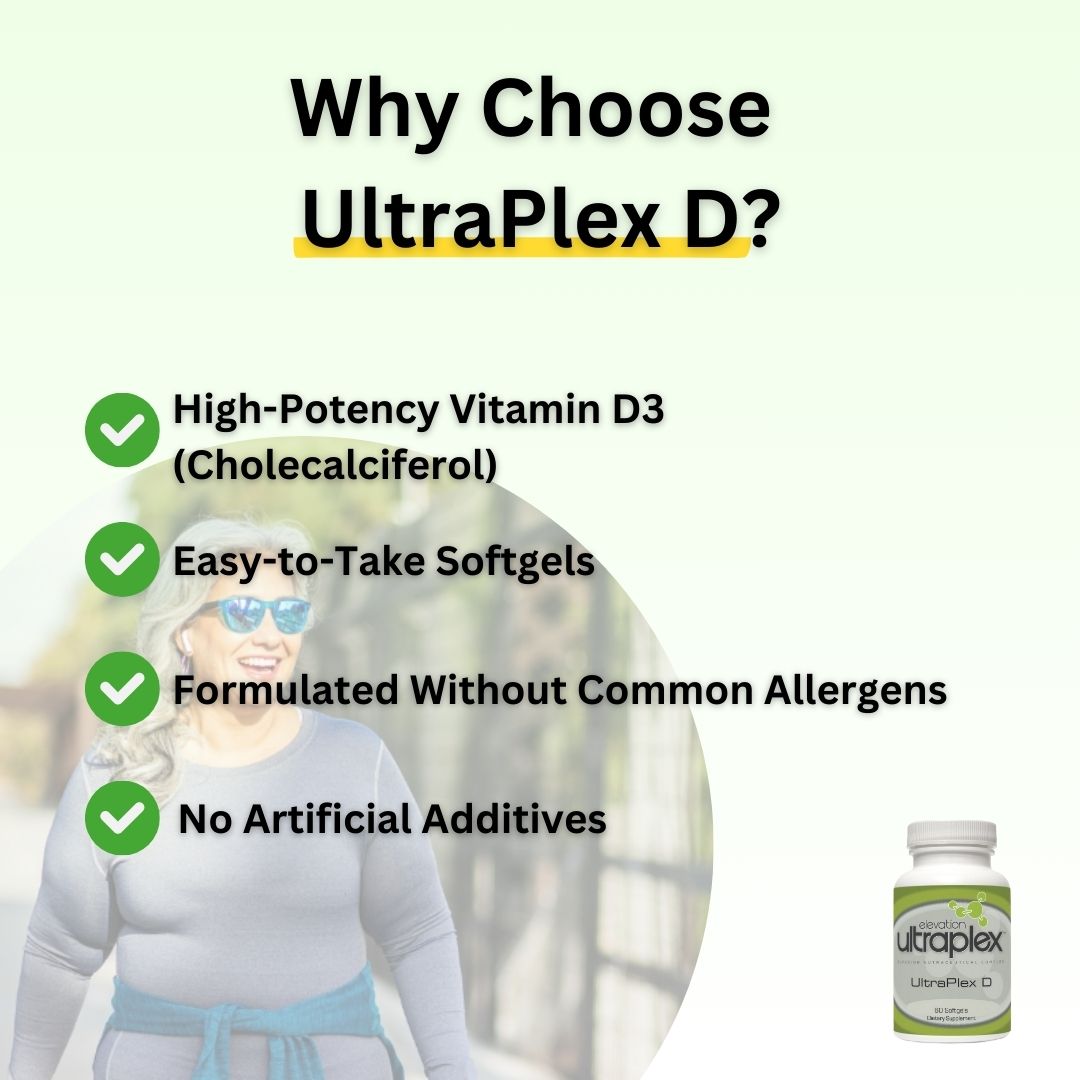 UltraPlex D 60 Softgels 5,000 IU - High-Potency Vitamin D3 for Bone, Immune, and Mood Support