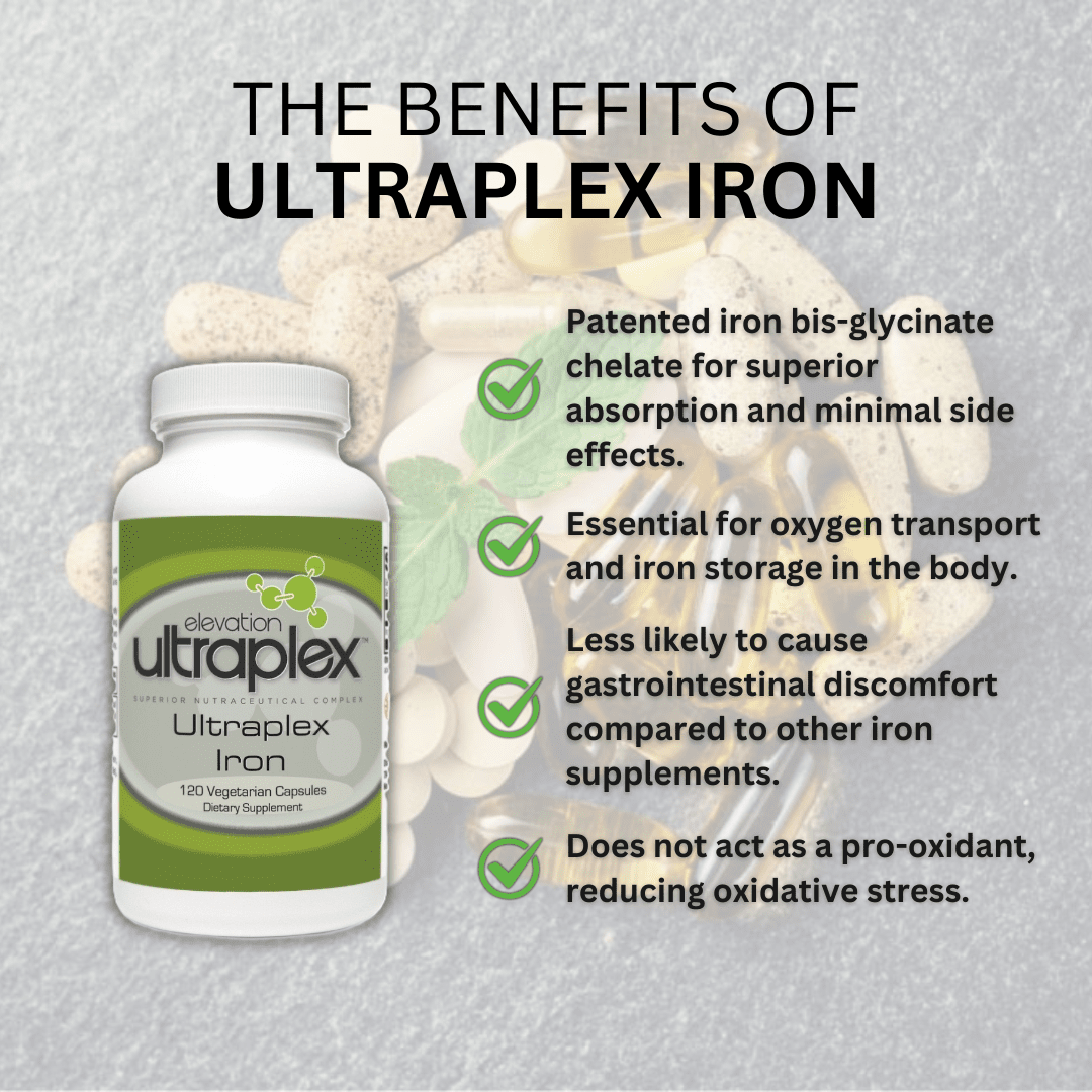 UltraPlex Iron 120 Vegetarian Capsules – Natural Iron Supplement for Energy & Immune Support