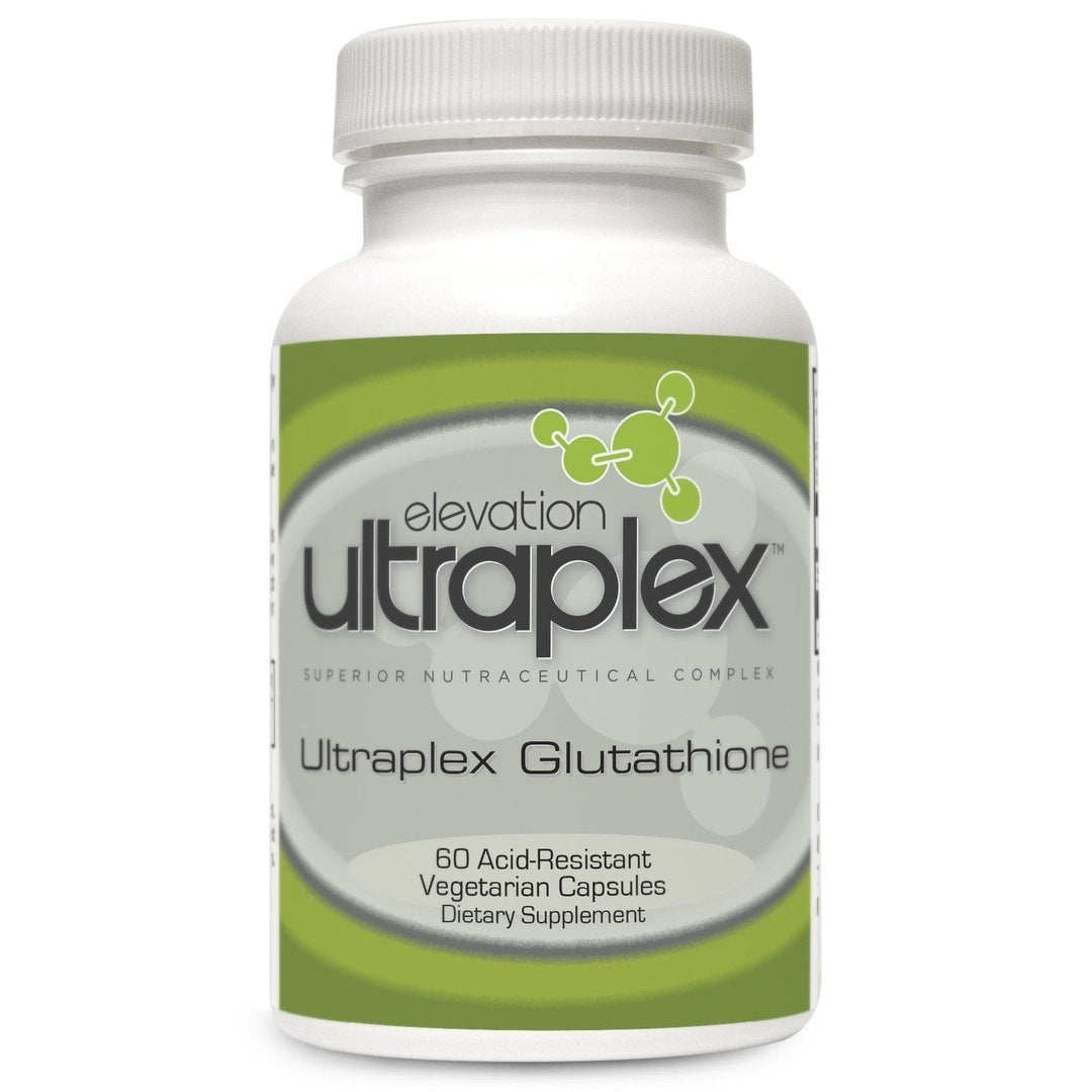 UltraPlex Glutathione (60 capsules) bottle featuring a high-potency antioxidant formula for detox and immune health.